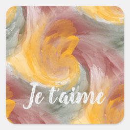 Krawatte-Farbton Orange Grüne Farbe Wasser Farbe i Quadratischer Aufkleber