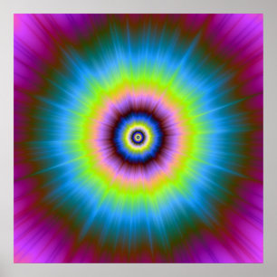 Krawatte-Färbung in blaurosa gelbes Poster
