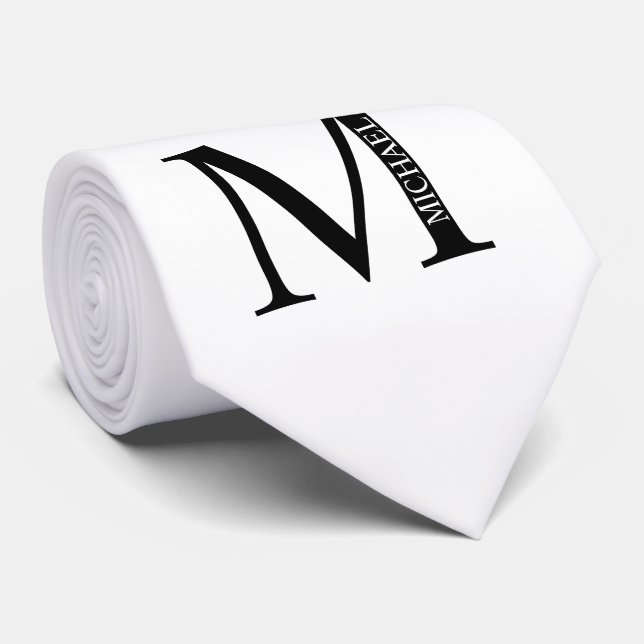 Krawatte für personalisierte Monogramm und Name (Gerollt)