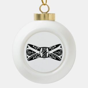 Krawatte für Schwarzweiß Keramik Kugel-Ornament