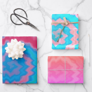 Krawatte gefärbt groovy funky Retrowirl cool Geschenkpapier Set