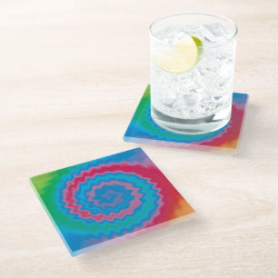 Krawatte gefärbt groovy funky Retrowirl cool Glasuntersetzer