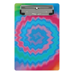 Krawatte gefärbt groovy funky Retrowirl cool Mini Klemmbrett