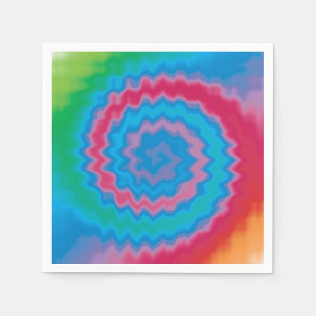 Krawatte gefärbt groovy funky Retrowirl cool Serviette (Vorderseite)