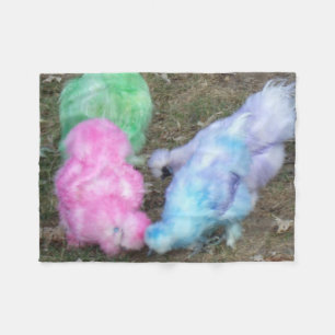 Krawatte gefärbte Silkie Hühner in Fleecedecke