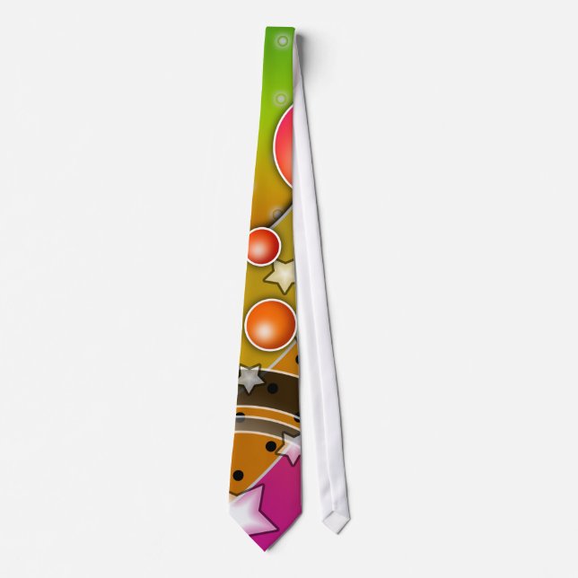 Krawatte - GROSSBANG SCHWARZE LÖCHEN POP ART (Vorderseite)