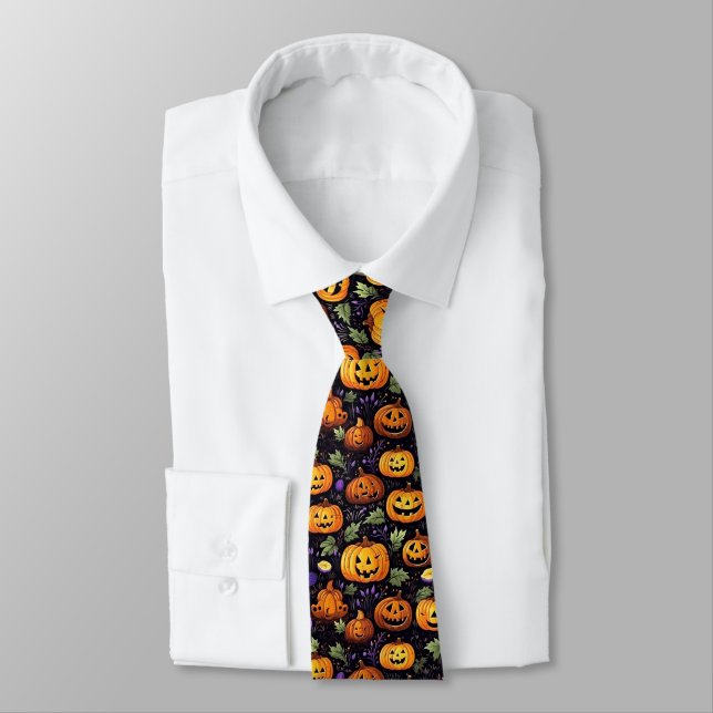 Krawatte-Halloween-Kürbis Krawatte (Gebunden)