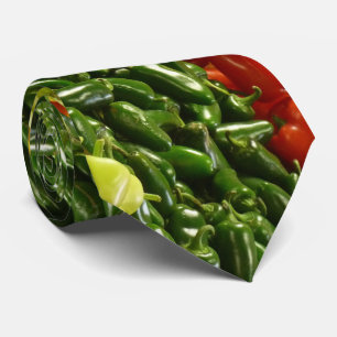 Krawatte, heiße Chilis, Chili Paprikaschoten Krawatte
