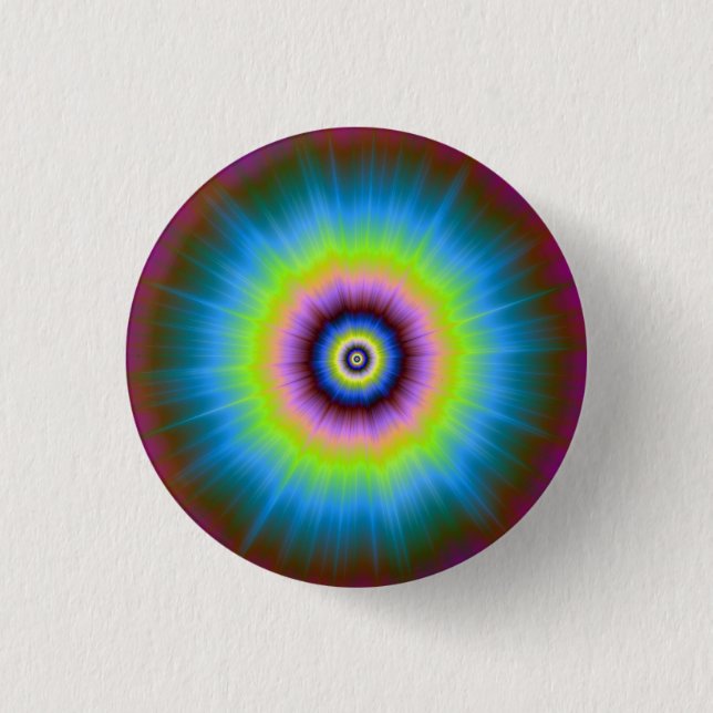 Krawatte in blau-rosa gelber Farbe Button (Vorderseite)