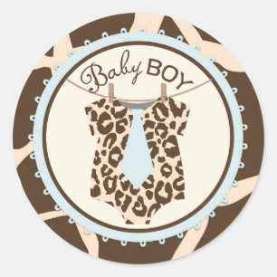 Krawatte Jumper Animal Print Baby Shooting Label Runder Aufkleber