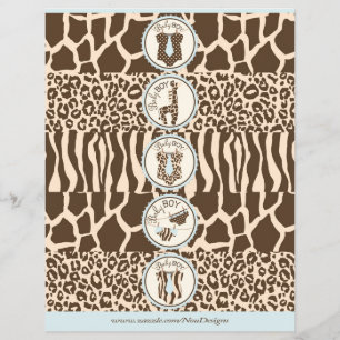 Krawatte Jumper Diapers und Giraffen Wasserflasche Flyer