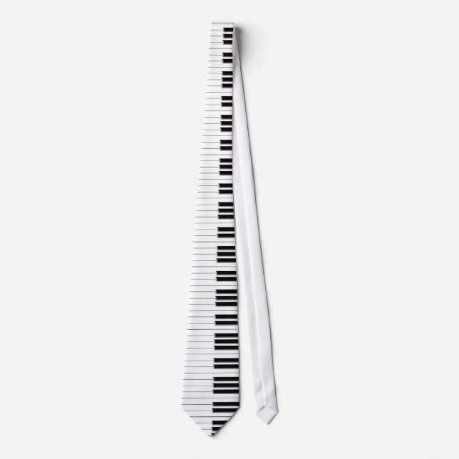 Krawatte - Klavier-Tastatur Schwarz-weiß (Vorderseite)