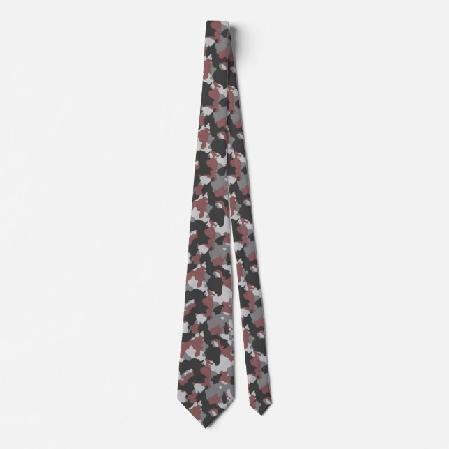 Krawatte Men Brown/Gray Camouflage (Vorderseite)