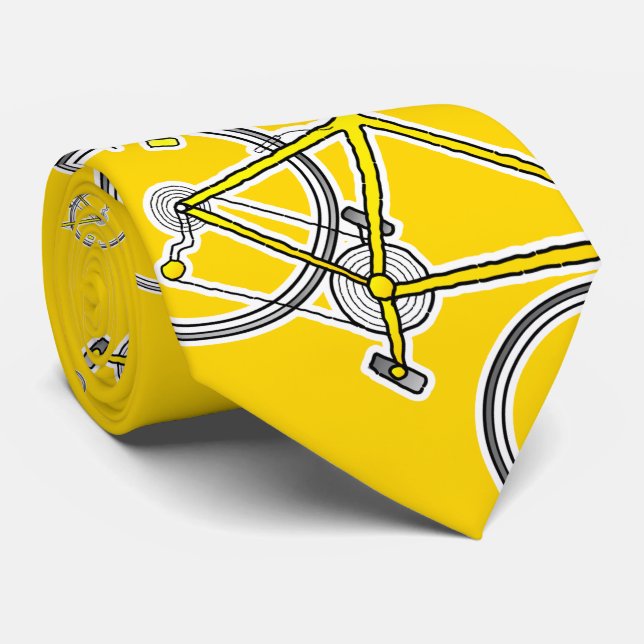 Krawatte mit Golden Yellow Sports Bike Racing (Gerollt)