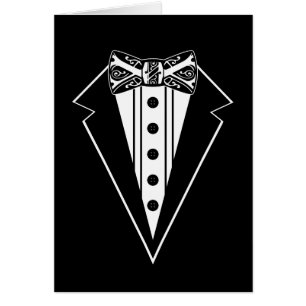 Krawatte mit schwarzem und weißem Bow mit Tux