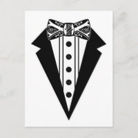 Krawatte mit schwarzem und weißem Bow mit Tux