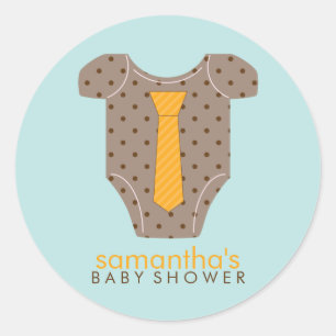 Krawatte Outfit Boy Babydusche Runder Aufkleber