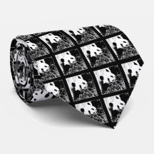 Krawatte, Pop Art Gigant Panda Schwarz & Weiß