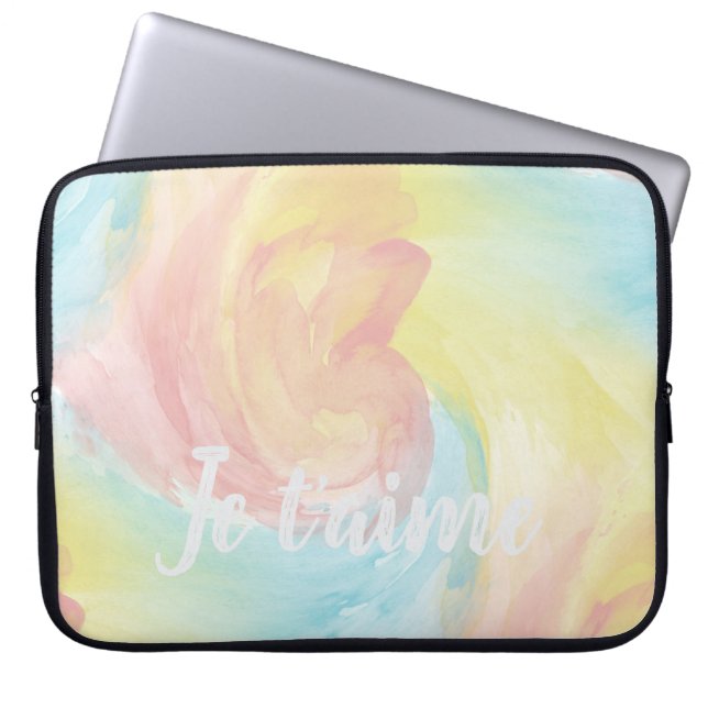 Krawatte Retro Pastel Painterly Wasserfarbe in Lie Laptopschutzhülle (Vorderseite)