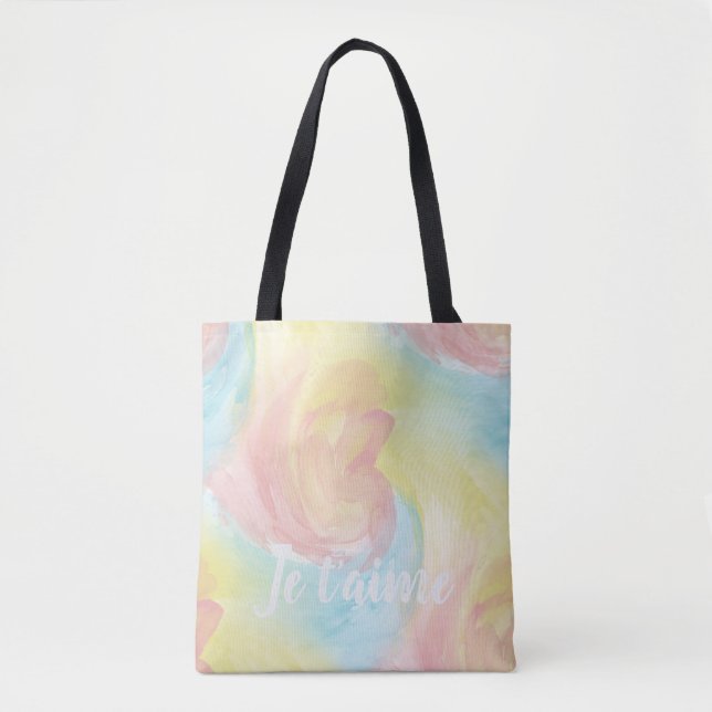 Krawatte Retro Pastel Painterly Wasserfarbe in Lie Tasche (Vorderseite)