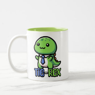 Krawatte Rex! Niedliche Krawatte mit Dinosaurierpu Zweifarbige Tasse