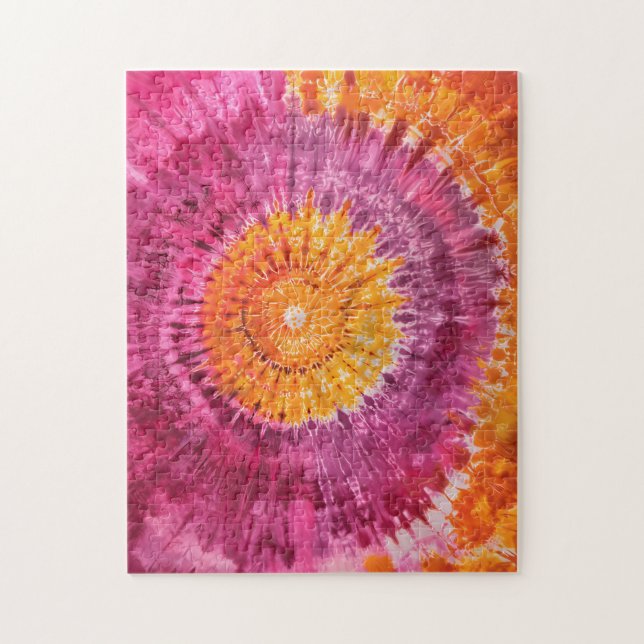 Krawatte rosa und orange Swirl (Vertikal)