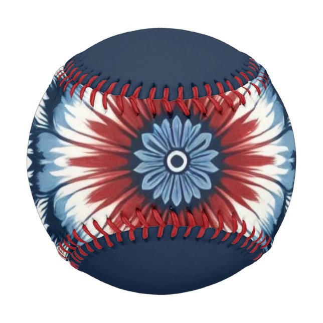 Krawatte rot, weiß und blau baseball (Vorderseite)