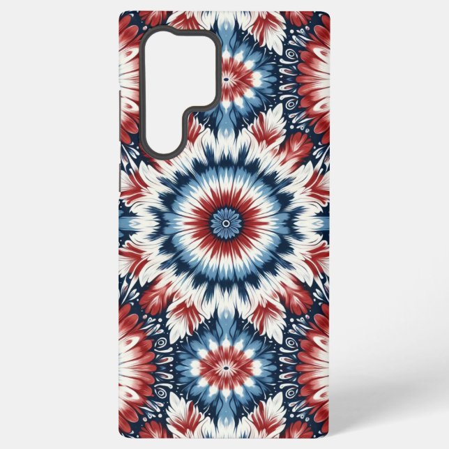 Krawatte rot, weiß und blau samsung galaxy hülle (Rückseite)