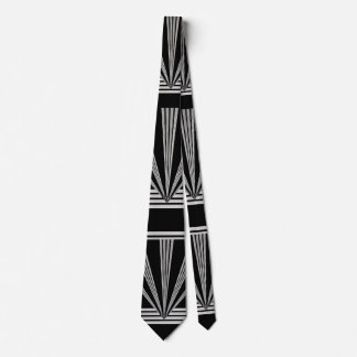 Krawatte Silver Black Art Deco