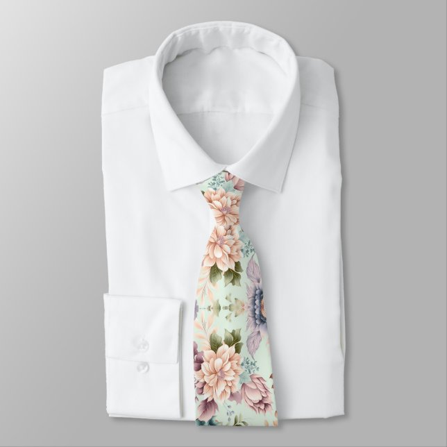 KRAWATTE "SOFT SAGE FLORAL BOTANICAL 2 MENS" (Gebunden)