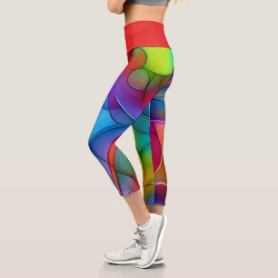 Krawatte trifft Linien und Farben Capri Leggings