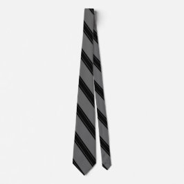 Krawatte/Triple Stripe Schwarz auf grauem Muster Krawatte
