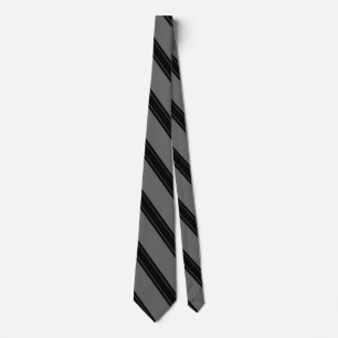 Krawatte/Triple Stripe Schwarz auf grauem Muster Krawatte