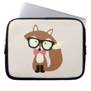 Krawatte und Brille Hipster Brown Fox Laptopschutzhülle
