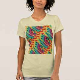 Krawatte vermischt Gelb Lila Türkis T-Shirt