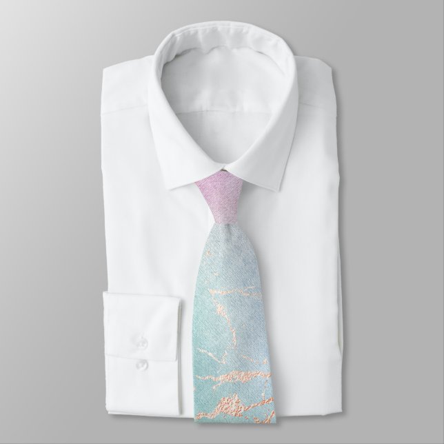 Krawatte von Pastel Herren rosa grünes Gold neues  (Gebunden)