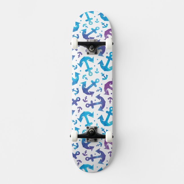 Krawatten-Anker-Muster 2 Skateboard (Vorderseite)