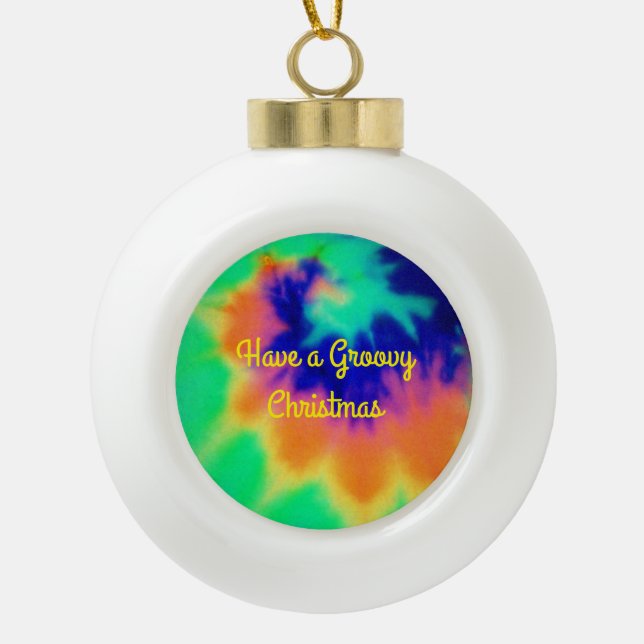 Krawatten-Blick-Weihnachtsball-Verzierung Keramik Kugel-Ornament (Vorderseite)