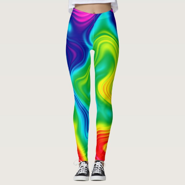 Krawatten-bunte Regenbogen-Leggings Leggings (Vorderseite)