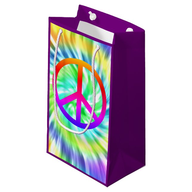 Krawatten-Friedenszeichen-Geschenk-Tasche Kleine Geschenktüte (Vorderseite Schrägansicht)