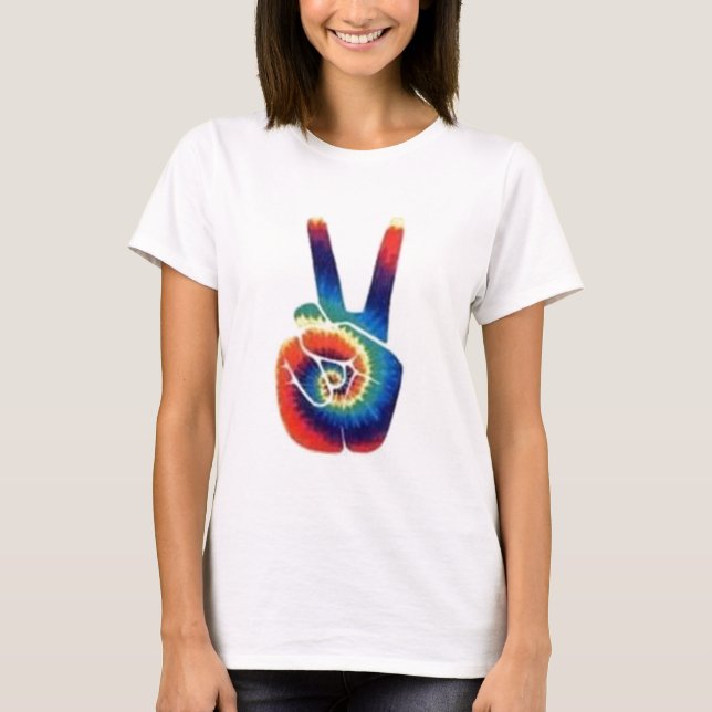 Krawatten-Friedenszeichen-Spitze T-Shirt (Vorderseite)