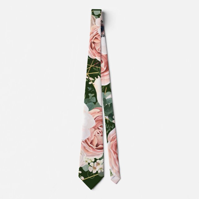 Krawatten-geometrisches Garten-Rosen-Jäger-Grün Krawatte (Vorderseite)