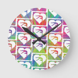 Krawatten-Gymnastik-Muster Runde Wanduhr