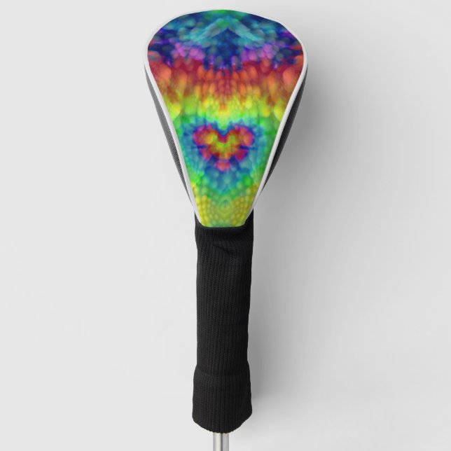Krawatten-Himmel-Vintages Fraktal-Kaleidoskop Golf Headcover (Vorderseite)