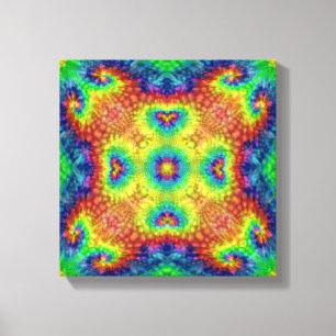 Krawatten-Himmel-Vintages Fraktal-Kaleidoskop Leinwanddruck