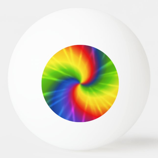 Krawatten-Regenbogen-Muster Tischtennisball (Vorderseite)