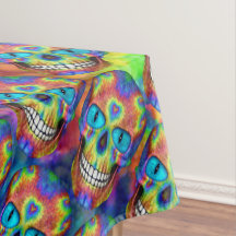 Krawatten-tote Zombie-Schädel-Baumwolltischdecke