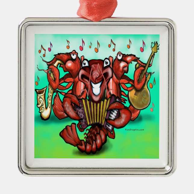 Krawfischband Silbernes Ornament (Vorne)