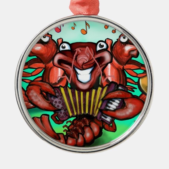 Krawfischband Silbernes Ornament (Vorne)
