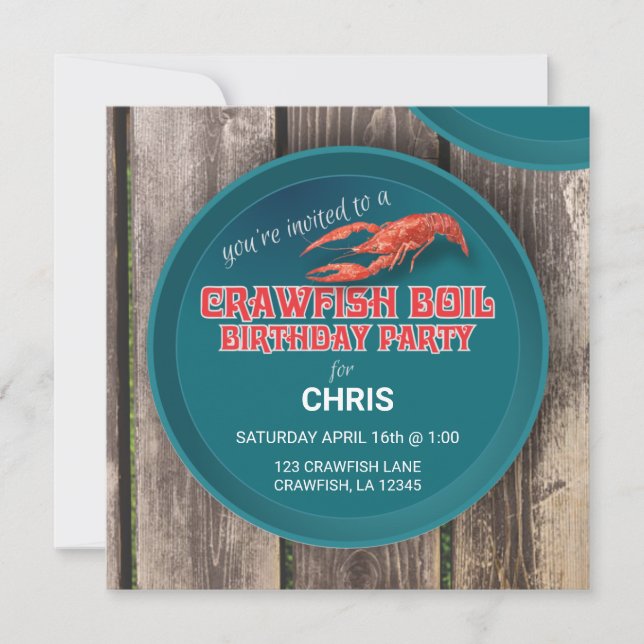KRAWFISH BOIL BIRTHDATEINVITATION EINLADUNG (Vorderseite)